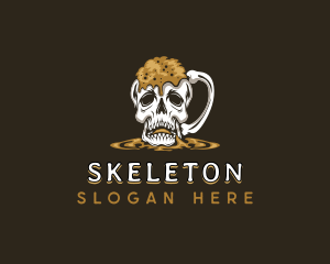 Skull Beer Mug logo design