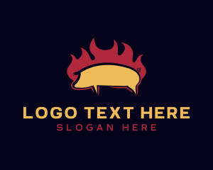 Bbq - Flaming Pork Restaurant logo design