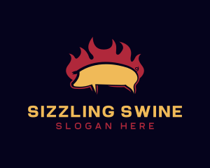 Pork - Flaming Pork Restaurant logo design