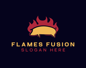 Flaming Pork Restaurant logo design