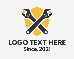 Home Renovation - Double Wrench Shield logo design
