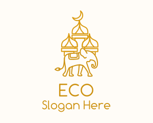 Elephant Mosque Outline Logo