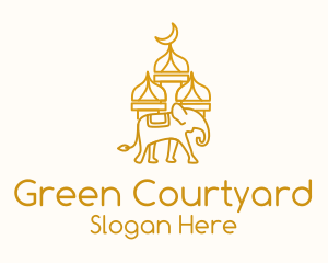 Elephant Mosque Outline Logo