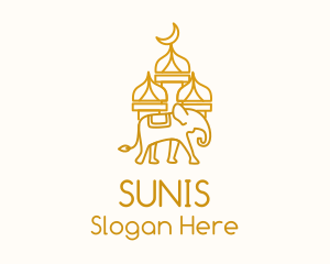 Elephant Mosque Outline Logo