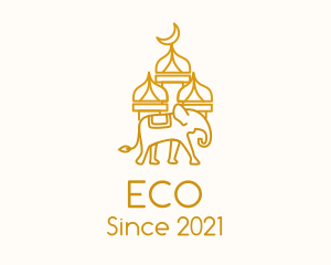 Islamic - Elephant Mosque Outline logo design