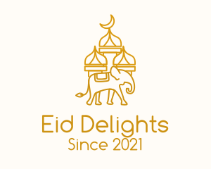 Eid - Elephant Mosque Outline logo design