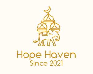 Middle East - Elephant Mosque Outline logo design