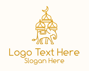 Elephant Mosque Outline Logo