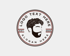 Model - Barbershop Man Beard logo design