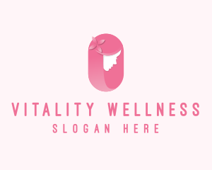 Pink Wellness Lady  logo design