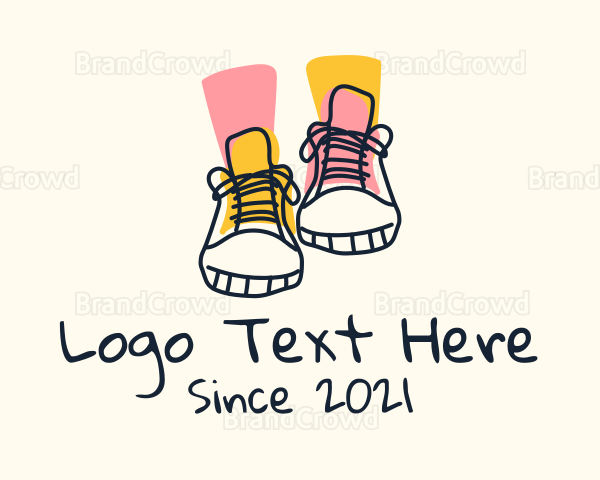 Fashion Sneakers Doodle Logo