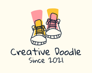 Fashion Sneakers Doodle logo design