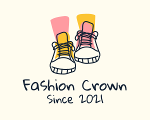 Fashion Sneakers Doodle logo design