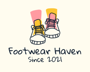 Fashion Sneakers Doodle logo design