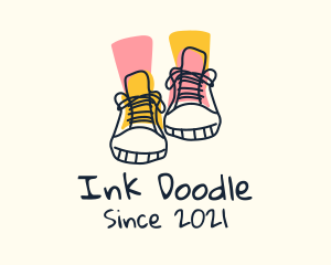 Fashion Sneakers Doodle logo design