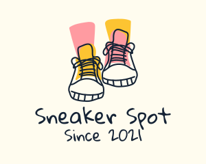 Fashion Sneakers Doodle logo design