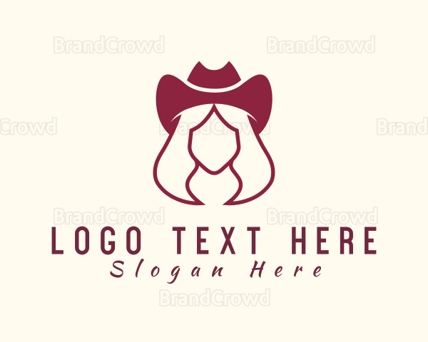 Simple Cowgirl Woman Logo