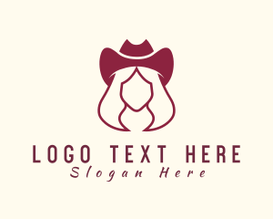 Wild West - Simple Cowgirl Woman logo design