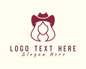 Western - Simple Cowgirl Woman logo design