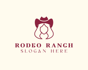 Simple Cowgirl Woman logo design