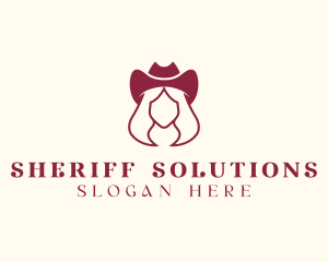 Simple Cowgirl Woman logo design