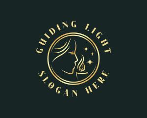 Woman Candle Light logo design