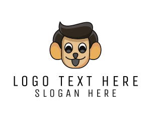 Kids Vlog - Playful Monkey Boy logo design