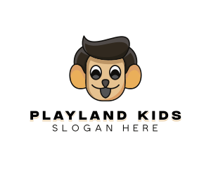 Playful Monkey Boy logo design