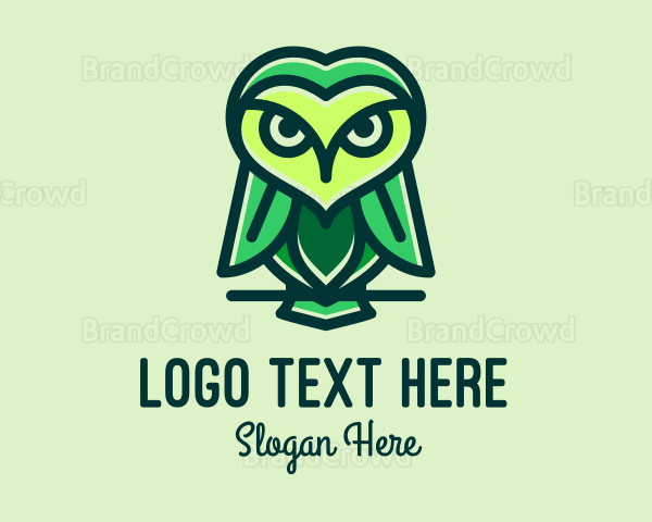 Green Leaf Owl Logo