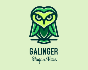 Aviary - Green Leaf Owl logo design