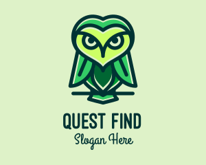 Seek - Green Leaf Owl logo design