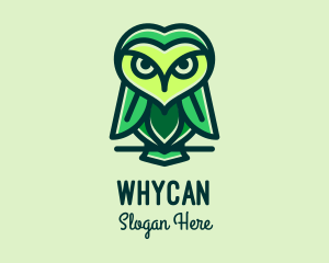 Night - Green Leaf Owl logo design