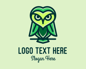 Seek - Green Leaf Owl logo design