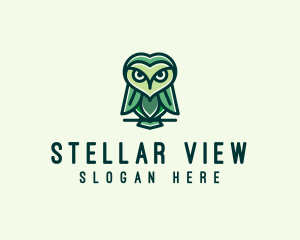 Green Leaf Owl  logo design