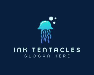 Tentacles - Jellyfish Sea Bubble logo design