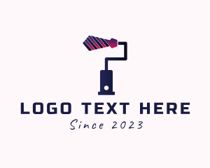 Home Renovation - Paint Roller Tie logo design