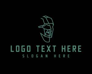 Application - Man Tech Head logo design
