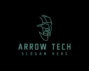 Man Tech Head logo design