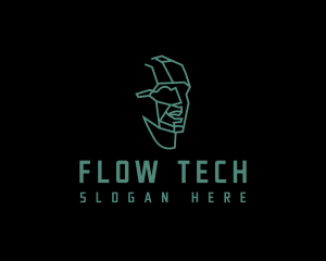 Man Tech Head logo design