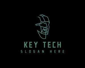 Man Tech Head logo design