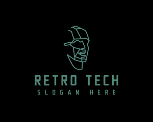 Man Tech Head logo design