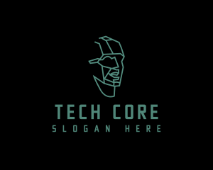 Man Tech Head logo design