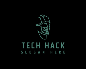 Man Tech Head logo design