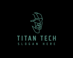 Man Tech Head logo design