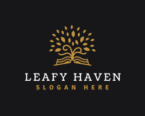 Leaves - Book Tree Leaves logo design