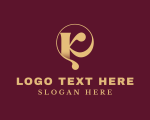 Fashion Design - Gold Fashion Letter K logo design