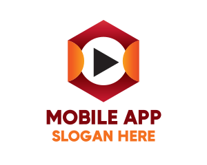 Shape - Hexagon Play Button logo design