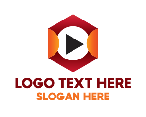 Tv Series - Hexagon Play Button logo design