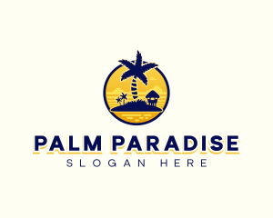 Tropical Beach Island  logo design