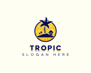 Tropical Beach Island  logo design